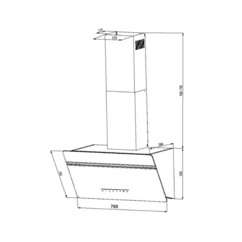 Kích thước máy hút mùi Eurosun EH-70CN73