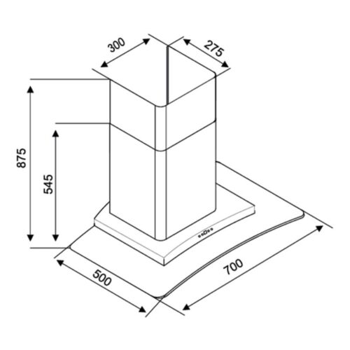 Kích thước máy hút mùi Kocher K-228T 70cm