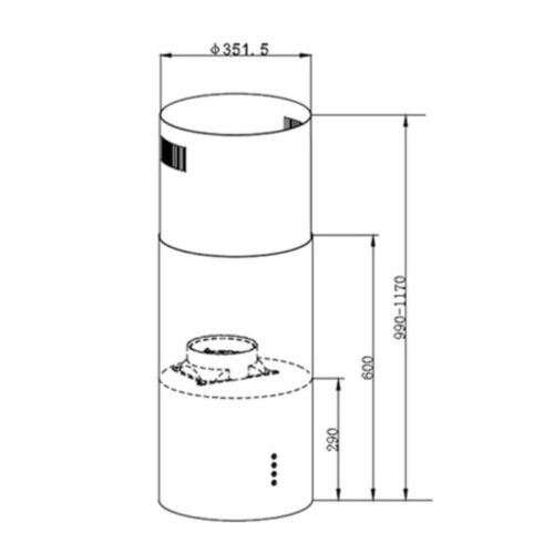 Kích thước máy hút mùi Kocher Serena CXW-188BL
