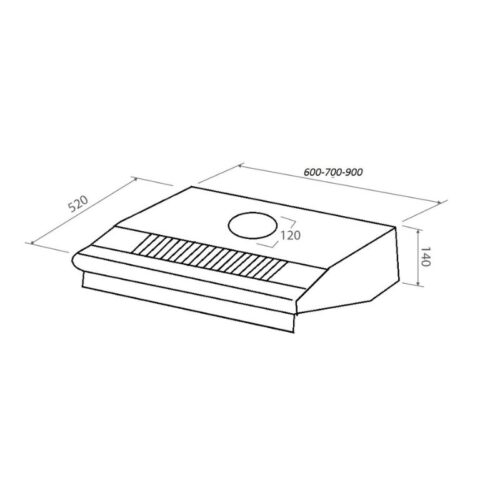 Kích thước máy hút mùi Malloca H332-600