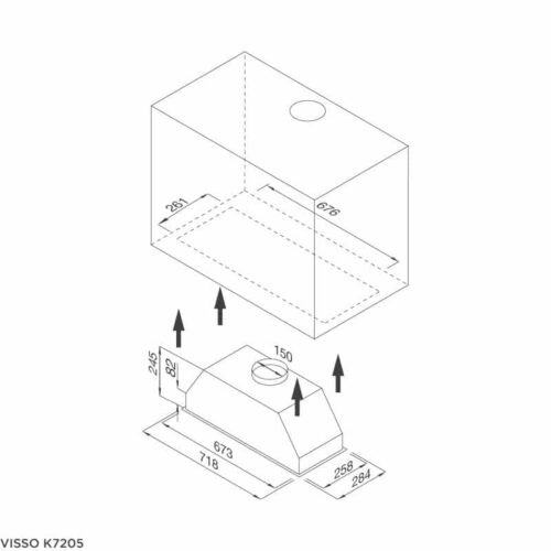 Máy hút mùi Malloca VISSO-K7205 3 Kích thước máy hút mùi Malloca VISSO-K7205