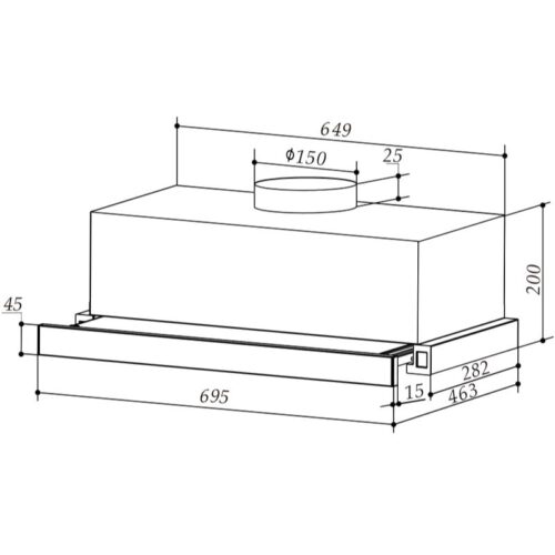 Kích thước máy hút mùi Sevilla SV-700C