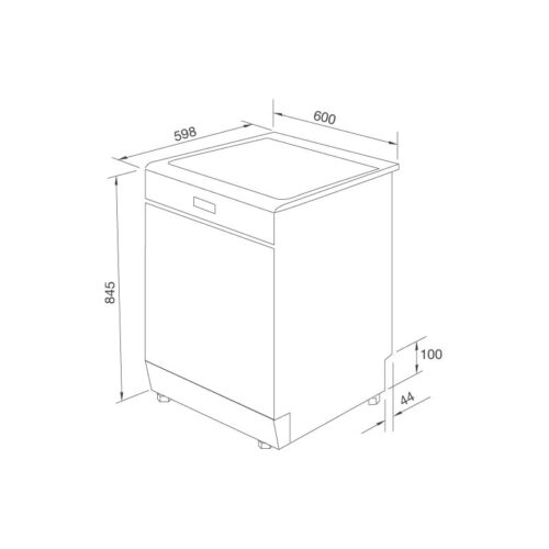 Kích thước máy rửa bát MALLOCA WQP12-J7205P