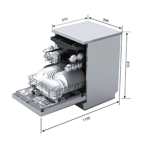 Kích thước máy rửa bát Malloca WQP12-J7309E