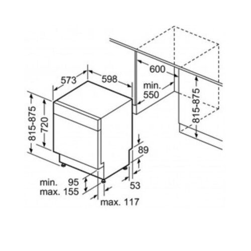 Máy rửa bát Malloca WQP6-3207A 3 Kích thước máy rửa bát Malloca WQP6-3207A