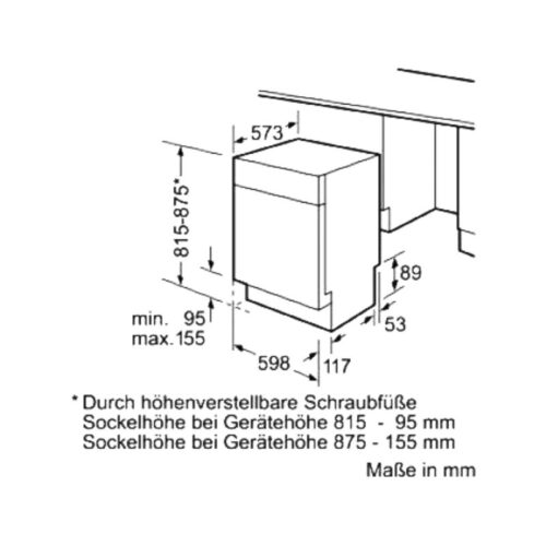 Kích thước máy rửa chén bát BOSCH SMI88TI01E
