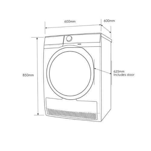 Kích thước máy sấy thông hơi Electrolux EDS854J3WB