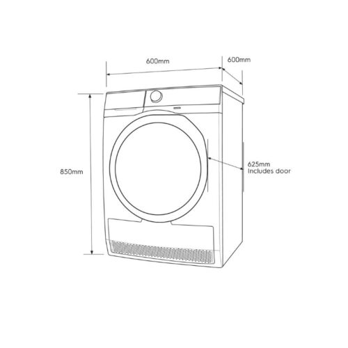 Kích thước máy sấy thông hơi Electrolux EDV854J3WB