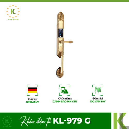 Khóa điện tử Kassler KL-979 G/ Khóa vân tay tân cổ