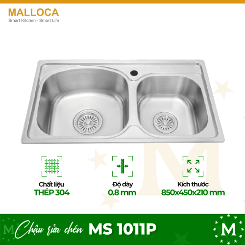 Chậu rửa chén bán thủ công Malloca MS 1011P