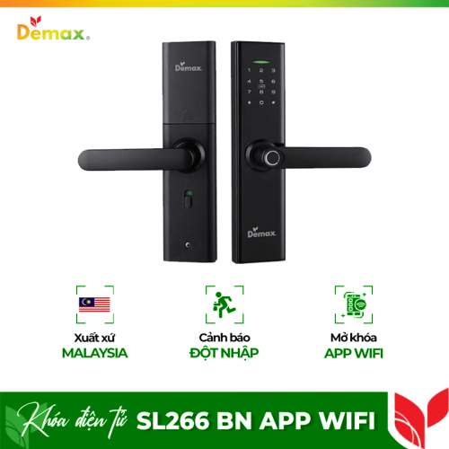 Khóa cửa điện tử Demax SL266 BN - APP WIFI