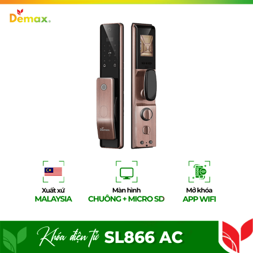 Khóa cửa điện tử Demax SL866 AC - Màn hình chuông thông minh