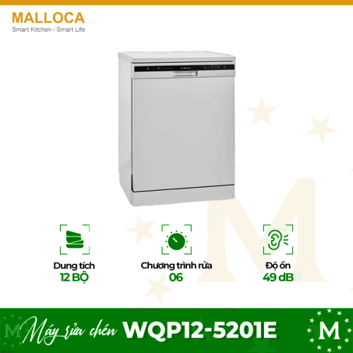 Máy rửa chén bát Malloca WQP12-5201E