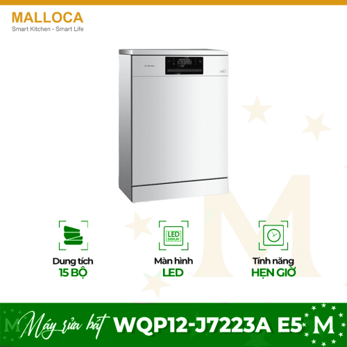 Máy rửa bát Malloca WQP12-J7223A E5