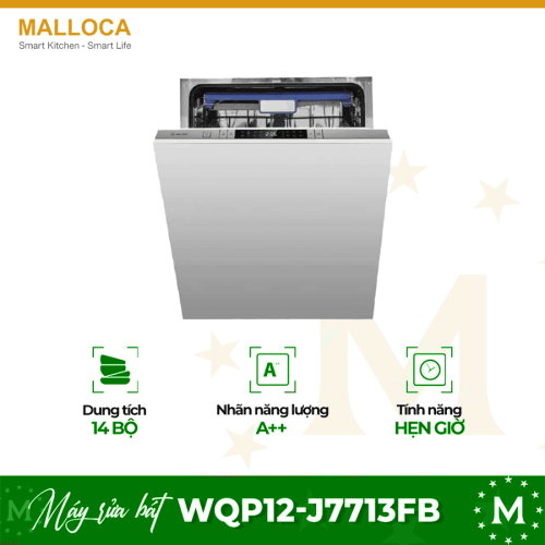Máy rửa bát Malloca WQP12-J7713FB