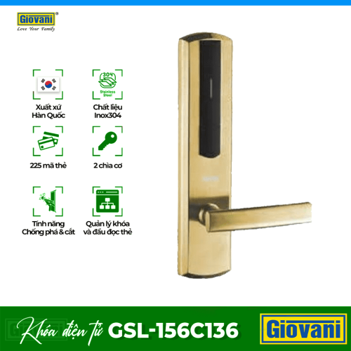 Khóa điện tử thông minh Giovani GSL-156C136