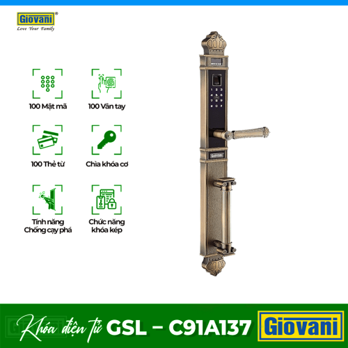 Khóa đại sảnh tân cổ Giovani GSL - C91A137