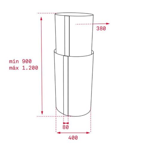 Kích thước của Máy hút mùi đảo Teka CC 485