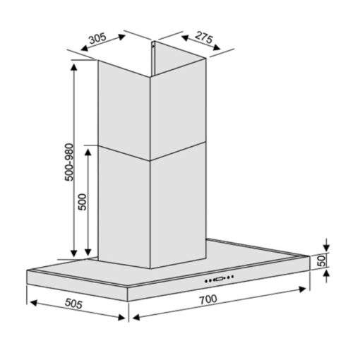 Kích thước máy hút mùi LORCA TA-6007E-70