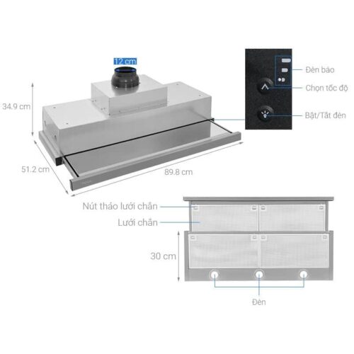 Kích thước của Máy hút mùi pull out Teka CNL 9610