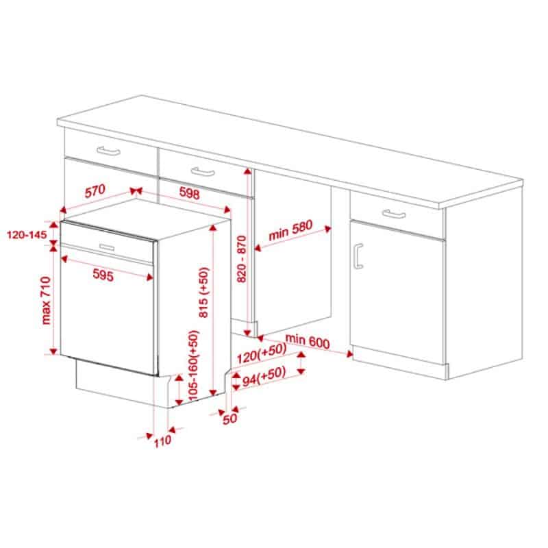 Kích thước Máy rửa bát Teka DW DSI 46750 220 50 SS Kích thước Máy rửa bát Teka DW DSI 46750 220 50 SS