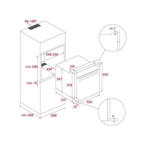 Kích thước của Lò nướng Teka HCB 6525