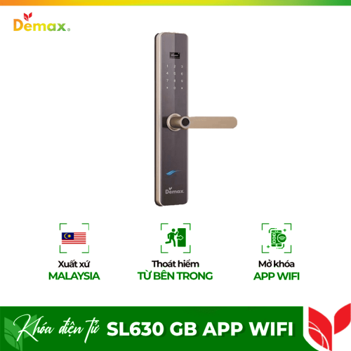 Khóa cửa điện tử Demax SL630 GB - APP WIFI