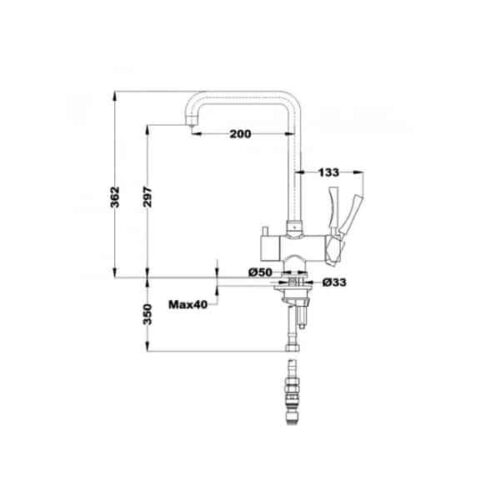 Vòi chậu rửa OS 210 116090000 3 Kích thước của Vòi rửa Teka Sink faucet OS 210