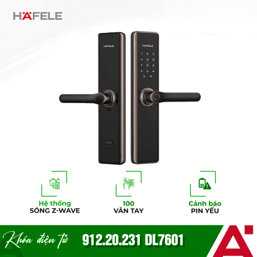 Khóa điện tử Hafele DL7600 BLE màu đồng 912.20.231