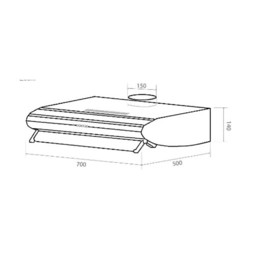 Kích thước máy hút khói khử mùi Malloca H523