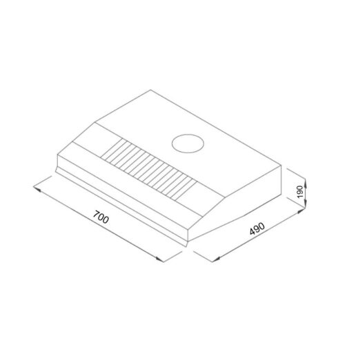 Kích thước máy hút mùi cổ điển Malloca H 342-700