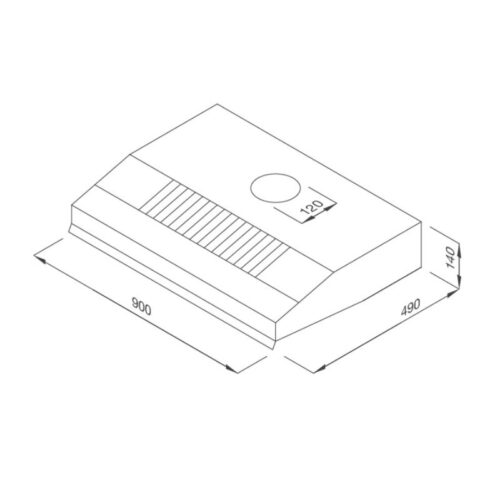 Kích thước máy hút mùi cổ điển Malloca H 342-900