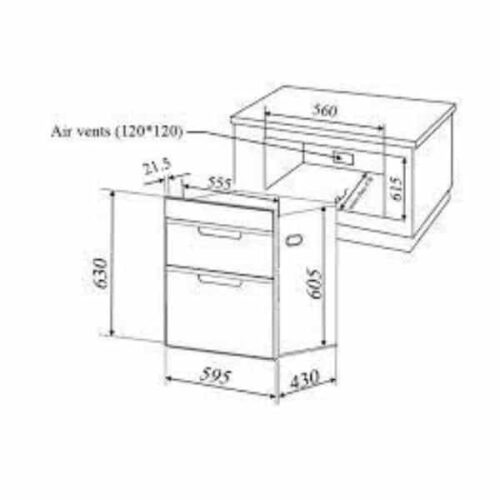 Kích thước của Máy sấy bát Malloca MDC-21C