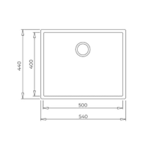 Kích thước của Chậu rửa bát TEKA Square 50.40 TG