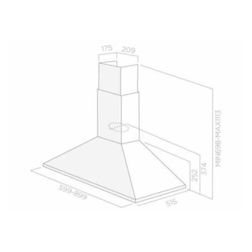 Kích thước máy hút mùi Elica TAMAYA PB IX/A/60