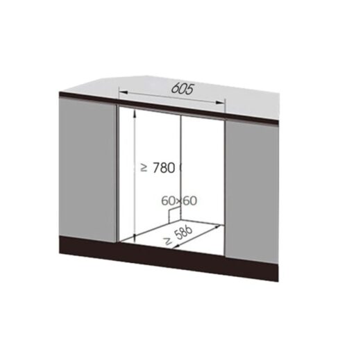 Kích thước lắp đặt máy rửa bát Texgio TG21H775B