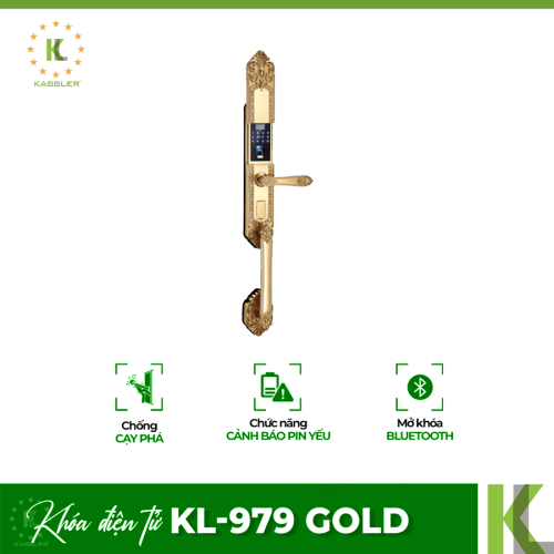 Khóa cửa vân tay đại sảnh Kassler KL-979 Gold