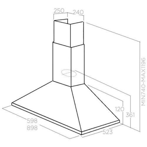 Kích thước máy hút mùi Elica CLAIRE IXBL/A/60