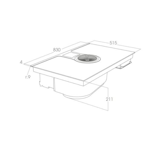 Kích thước bếp từ kết hợp máy hút mùi Elica NIKOLATESLA HP BL/F/83 PRF0120976