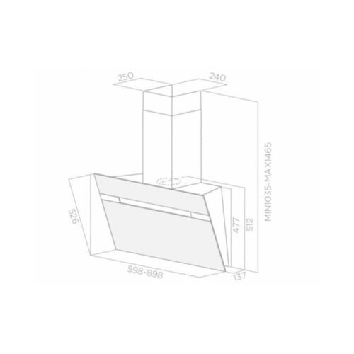 Kích thước máy hút mùi Elica STRIPE IX/A/60/LX