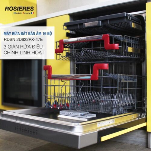 Giàn rửa Máy rửa bát âm tủ Rosieres RDSN 2D622PX-47E-16 bộ
