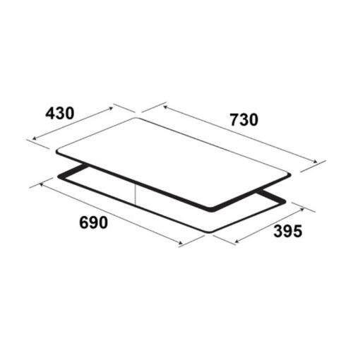 Kích thước lắp đặt bếp từ KAFF KF-FL68II