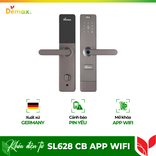 Khóa cửa điện tử Demax SL628 CB – APP WIFI