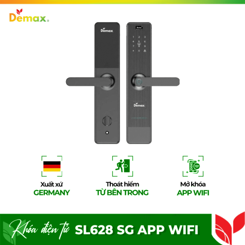 Khóa cửa điện tử  Demax SL628 SG App Wifi