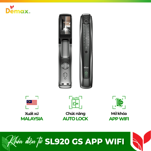 Khóa cửa điện tử nhận diện khuôn mặt Face ID - 3D Demax SL920 GS App Wifi