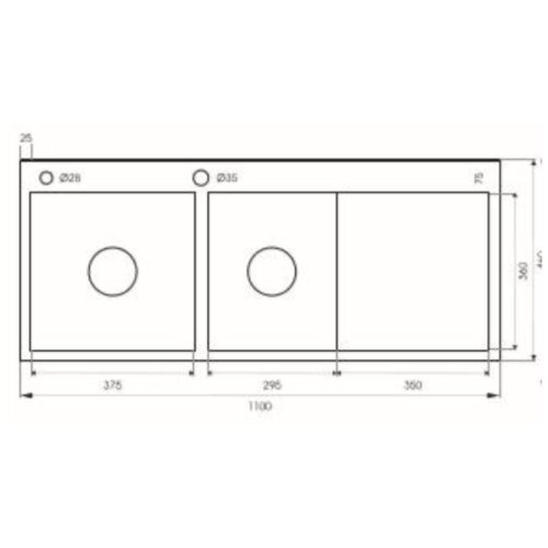 Kích thước chậu rửa Faster FS11046HMS