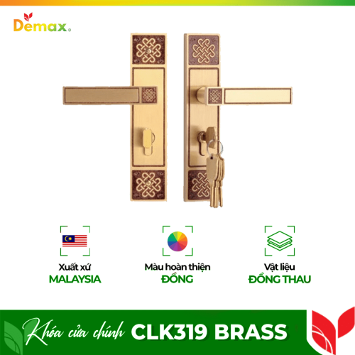 Khóa cửa chính Demax CLK319 Brass