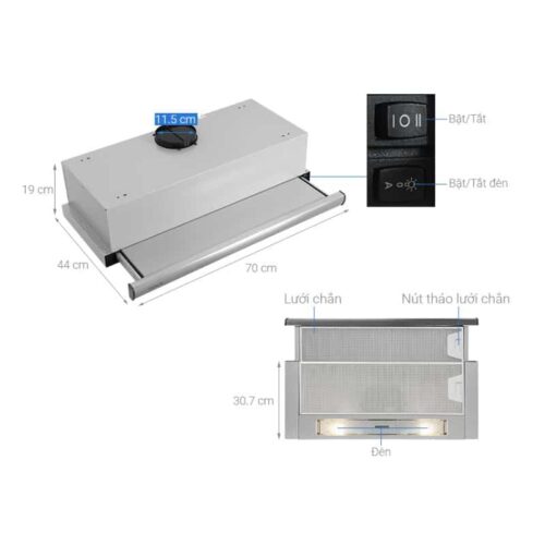 Thông số Máy hút mùi âm tủ Teka TL 7310 SS