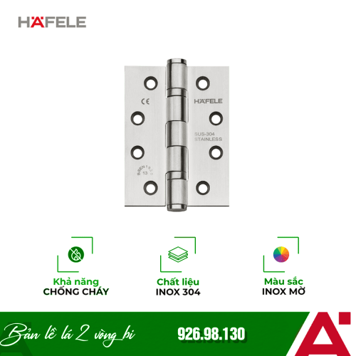 Bản lề lá chống cháy 2 vòng bi 120Kg Hafele 926.98.130
