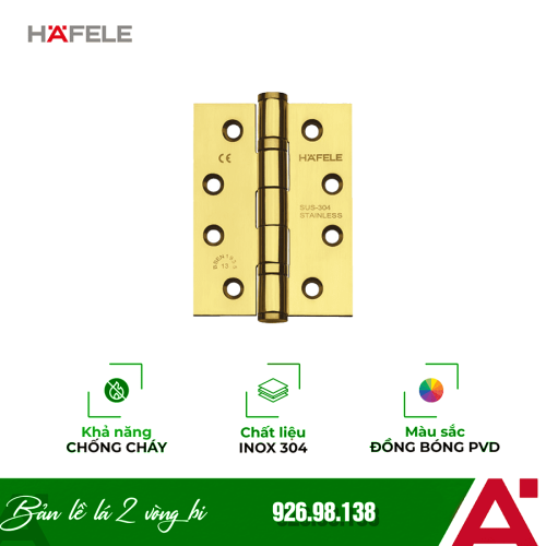 Bản lề lá 2 vòng bi 120Kg Hafele 926.98.138